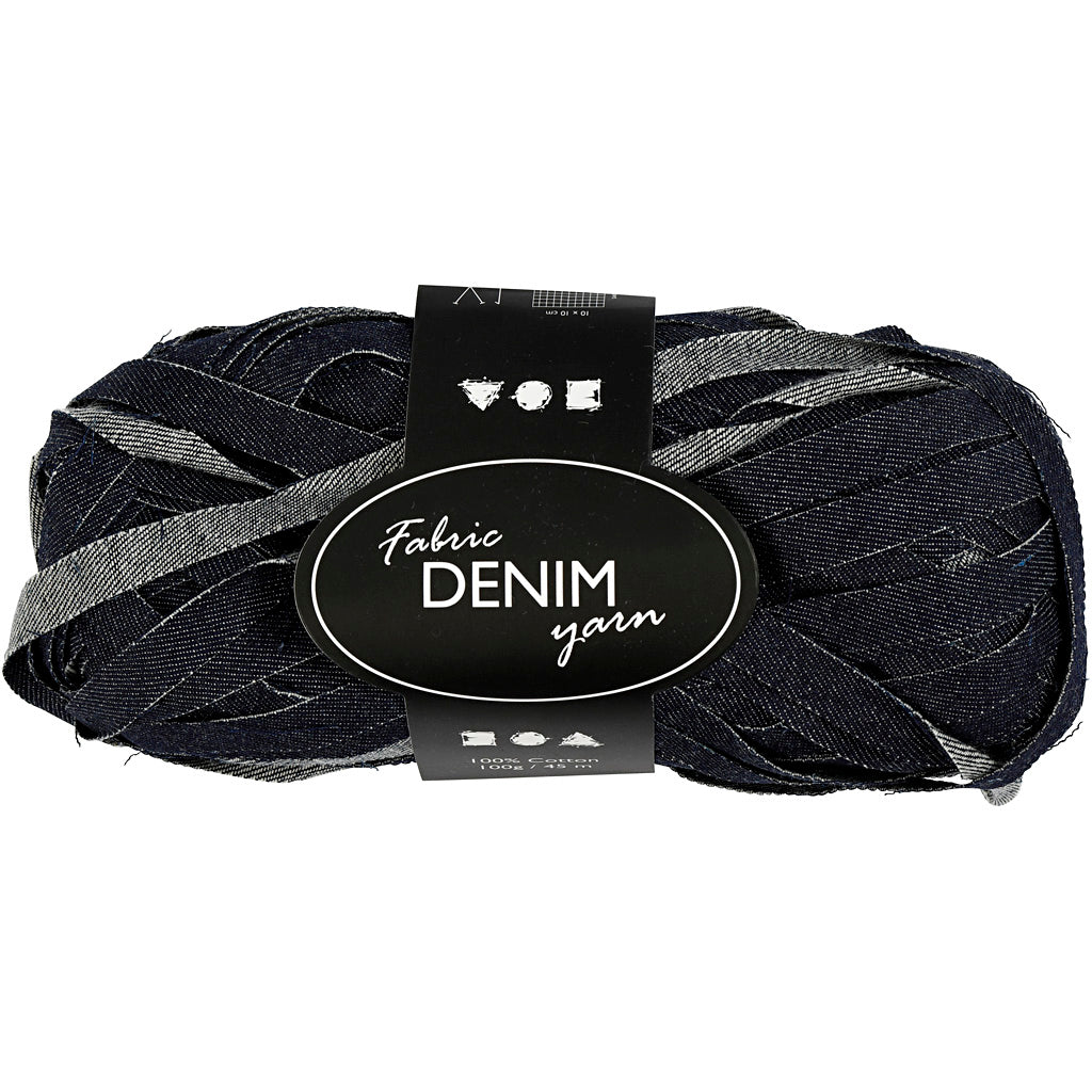 Creativ company denim textile yarn, length 45 m, blue, 100 g, 1 ball
