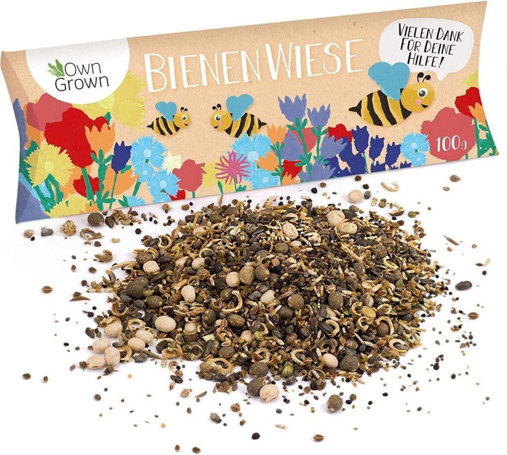 Owngrown Bijenweide Bloemenmix 100G Premium Beesades for colorful bumblebee and bee meadows bee -friendly flower seed mix flower meadow seeds - one -year -old and multi -year