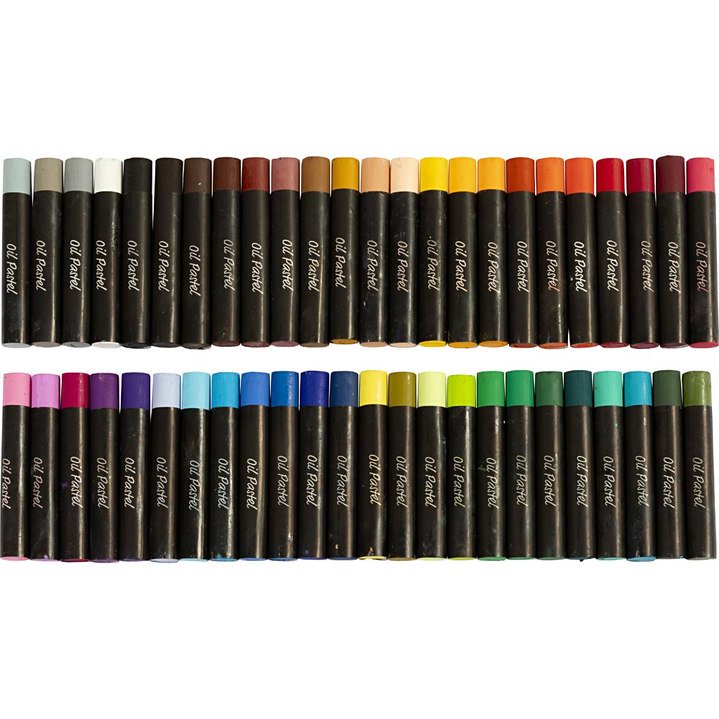 Creativ company oliepastels, l: 7 cm, dikte 11 mm, diverse kleuren, 48 stuk 1 doos