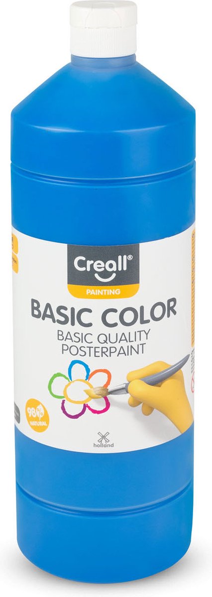 Pintura escolar Creall azul, 1 litro.