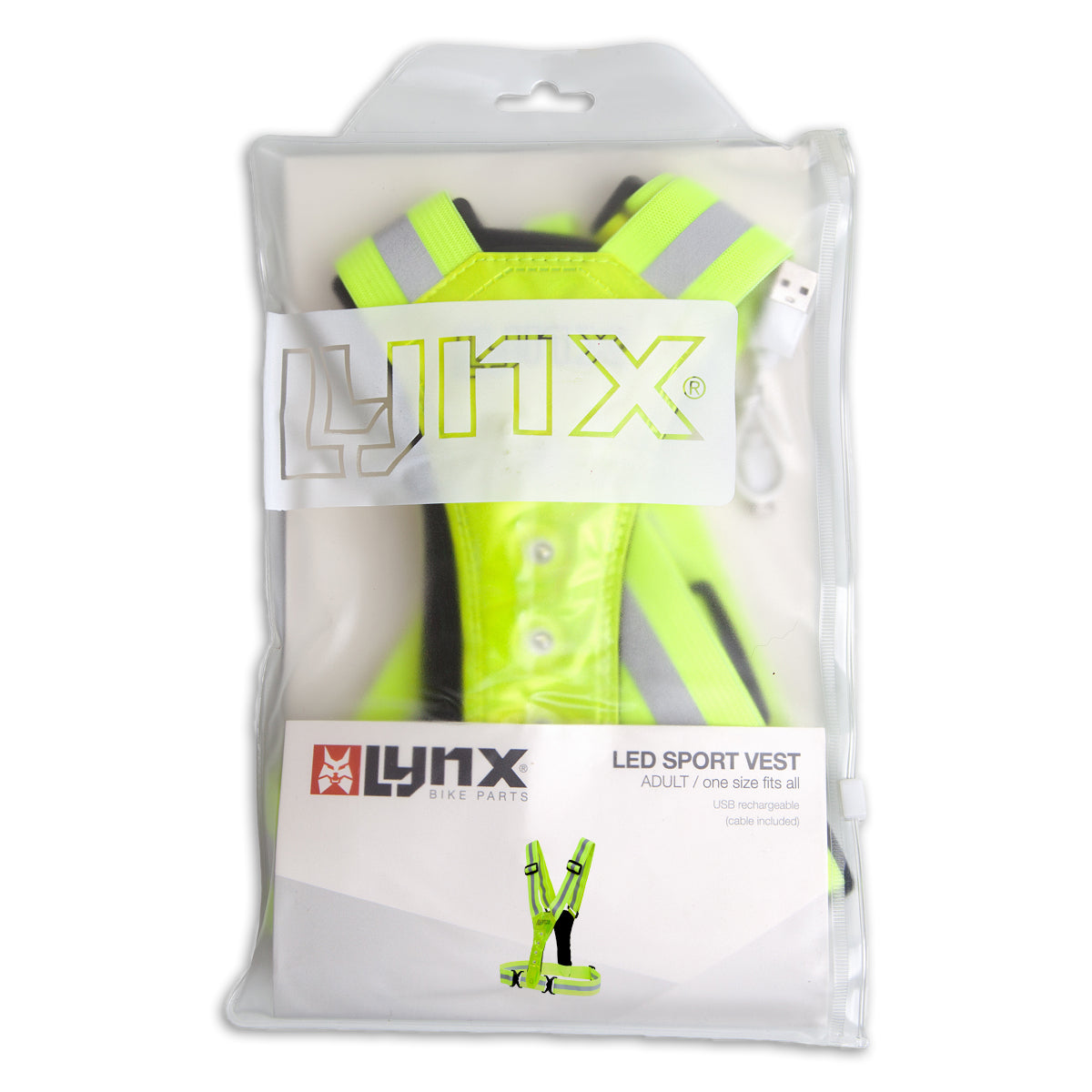 Lynx Harnas USB LED SPORT VILLAT NEON Jaune