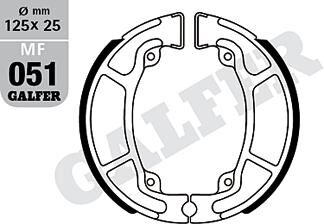 Galfer remschoenen mf051 brake shoe mf051 g2165 organic