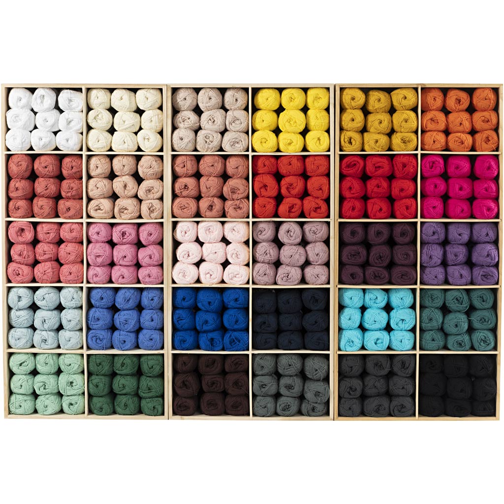 Creativ company katoengaren, diverse kleuren, 360 bol 1 doos