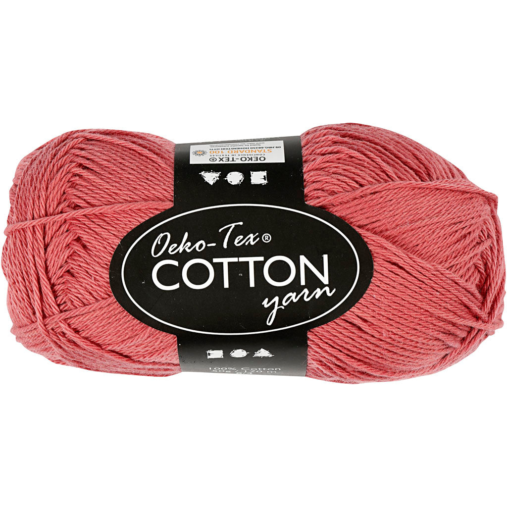 Cotton yarn, terracotta, 50gr, 170m