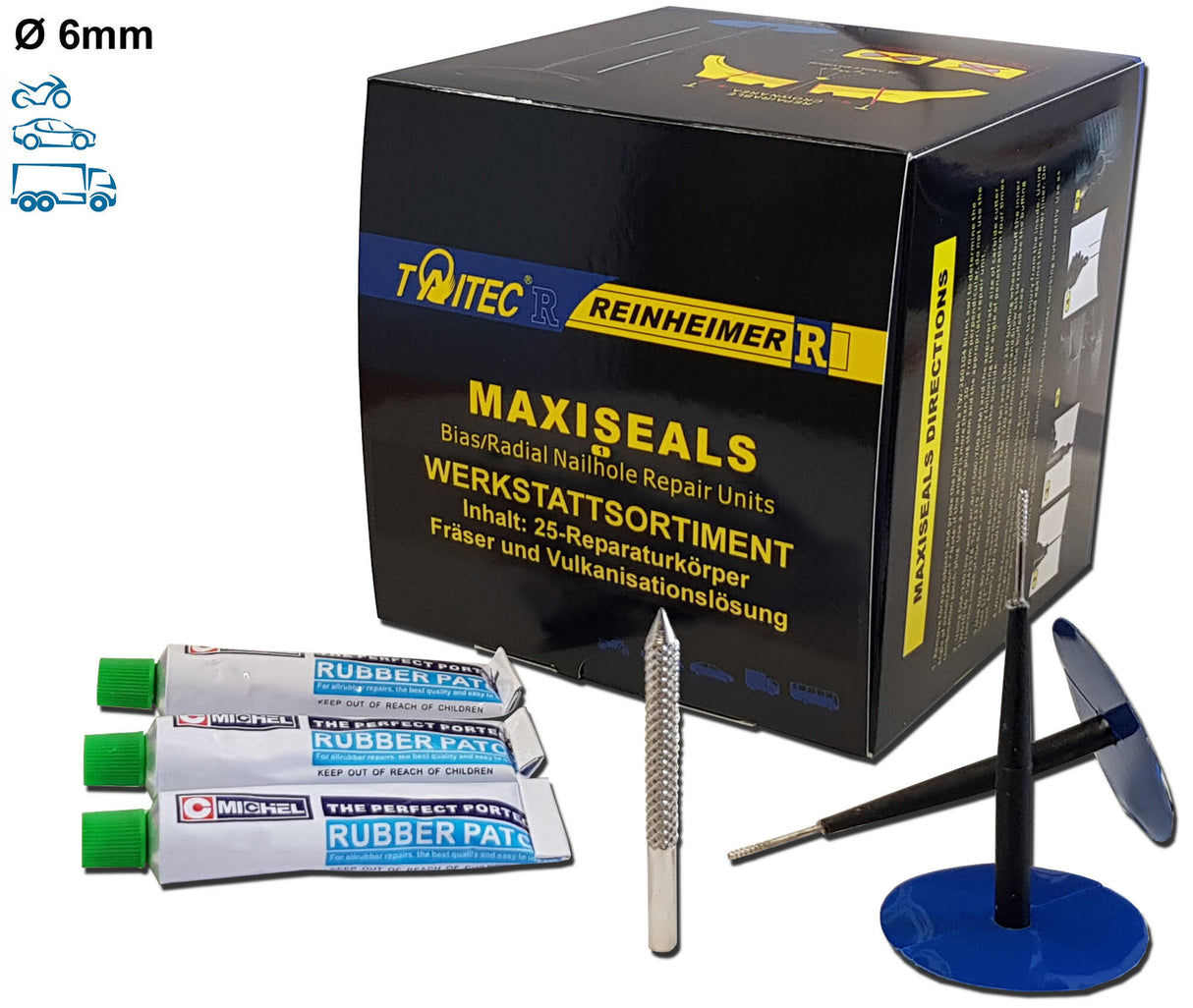 Reinheimer tire repair set maxi-seal maxi-seal m6 rep. set d1= 6mm 25 pcs.