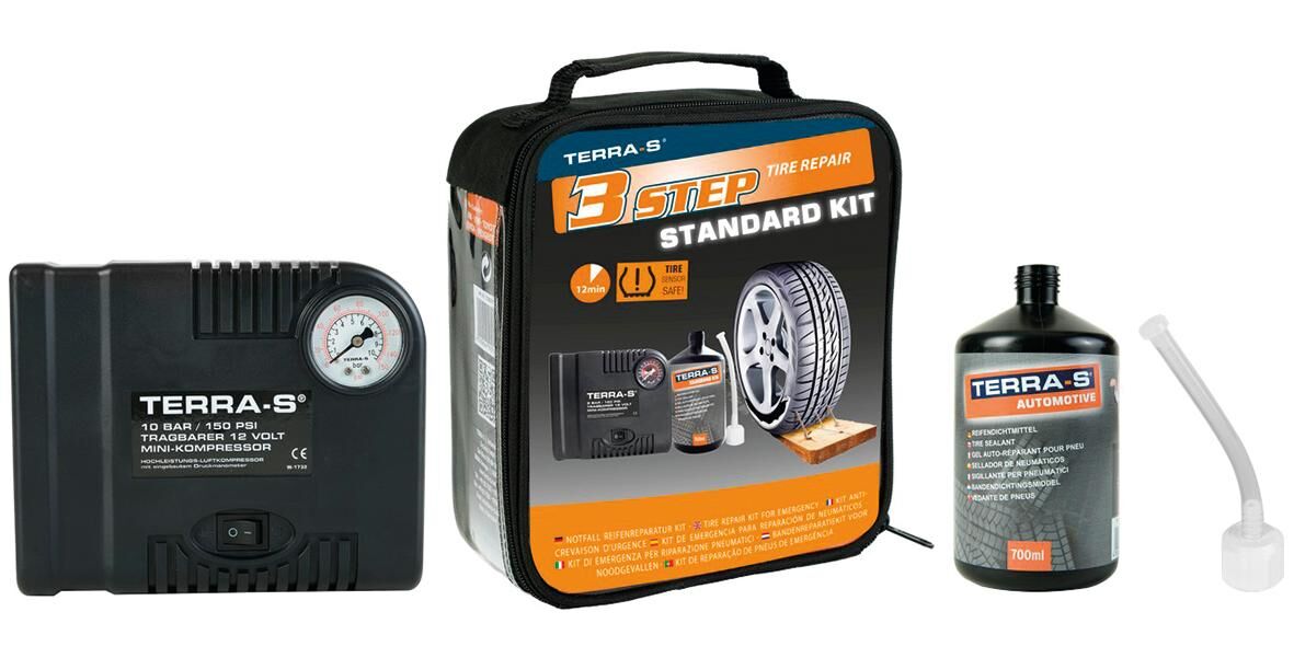 Autostyling seehase seehase bandenreparatieset terra s terra s tire tensioner se with compressors