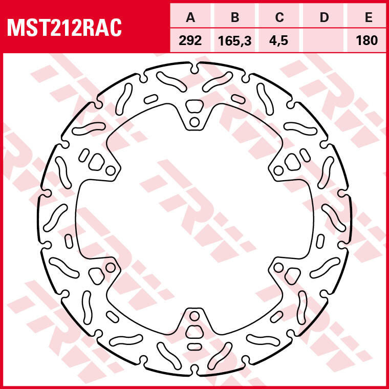 Trw remschijf mst212rac . rotor mst212rac rigid