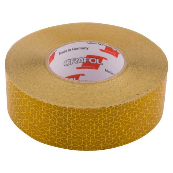 Reflekterende tape 50 mtr gult