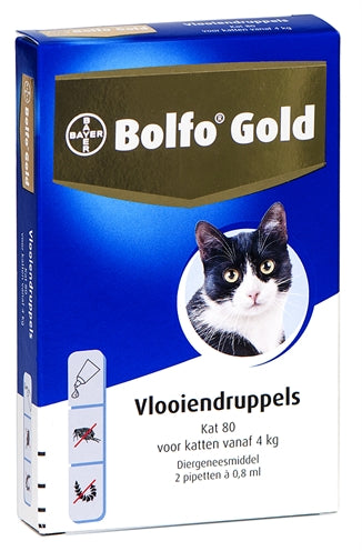 Gocce di pulci da gatta in oro bolfo