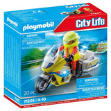 Playmobil City Life Emergency Motorcycle with Flashing Light 71205
