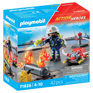 Playmobil 71826 Fireman with water pump