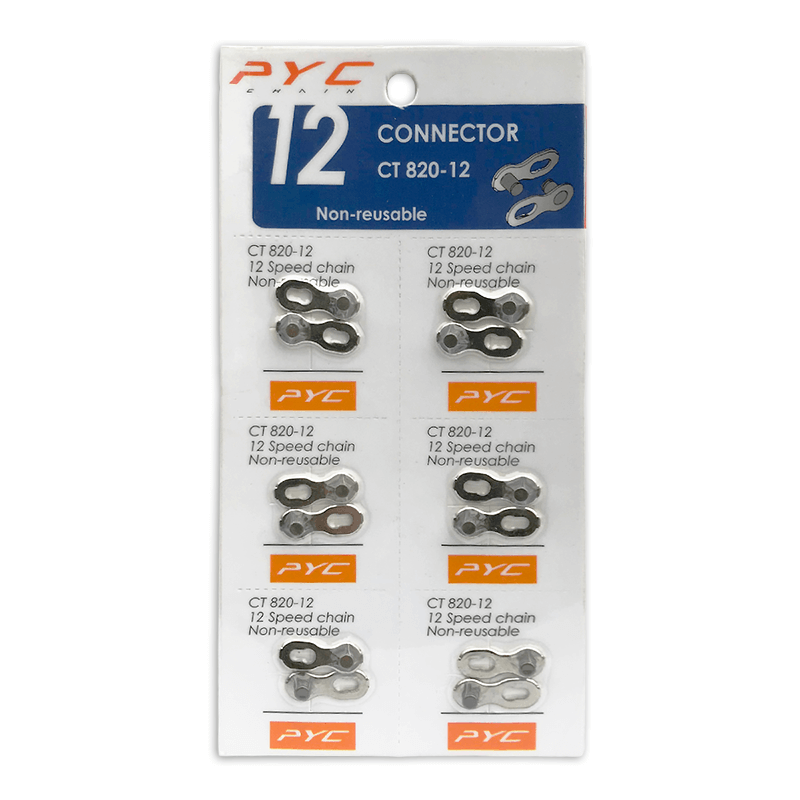 PYC 12 Fast -Cobling Bicycle Chain - 6 stykker - ikke genanvendelig