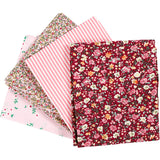 Patchwork fabric pink 45x55cm, 4st.