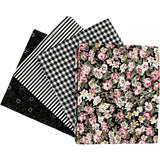Patchwork fabric black 45x55cm, 4st.