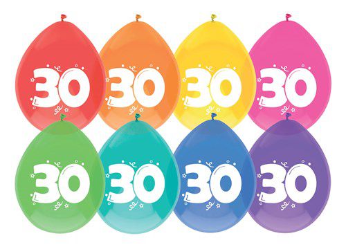 Haza balloons 30 years, pack of 8 pieces