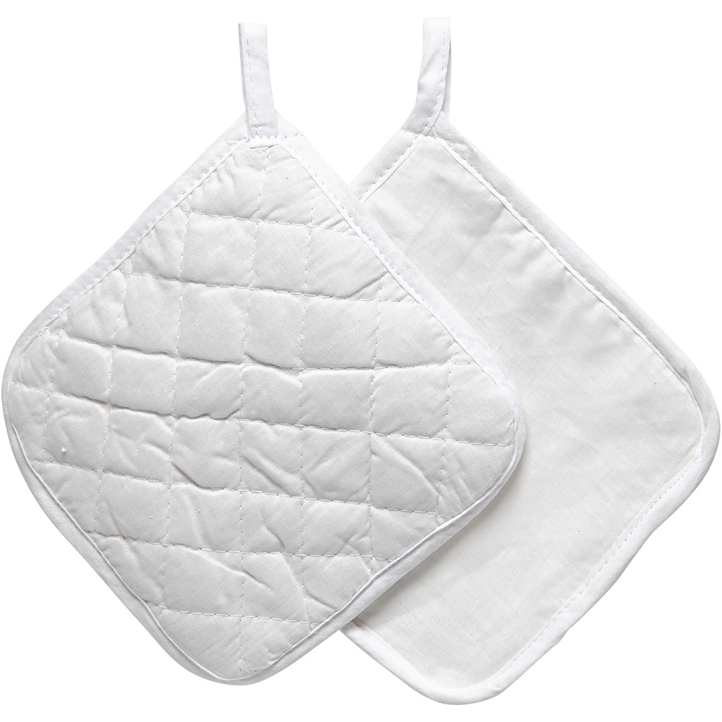 Creativ company potholders, size 20x20 cm, 145 gr, white, 4 pieces 1 box