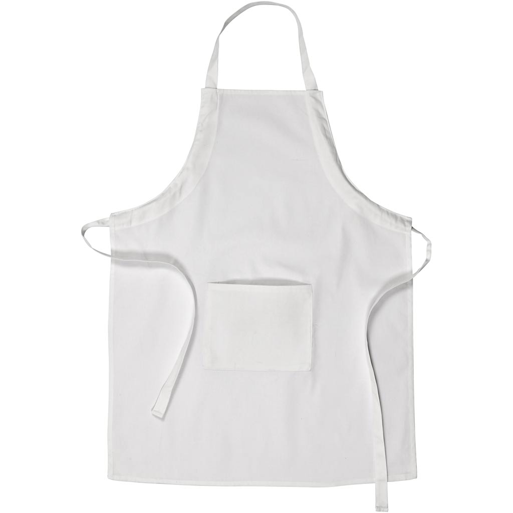Creativ company schort met zak, l: 84 cm, b: 65 cm, afm m-xl cm, 210 gr, wit, 1 stuk