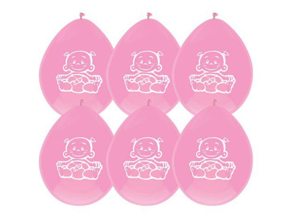 Haza ballonnen geboorte meisje zak a 6 stuks