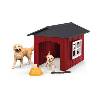 Schleich Farm World dog loft with Golden Retrievers 42722