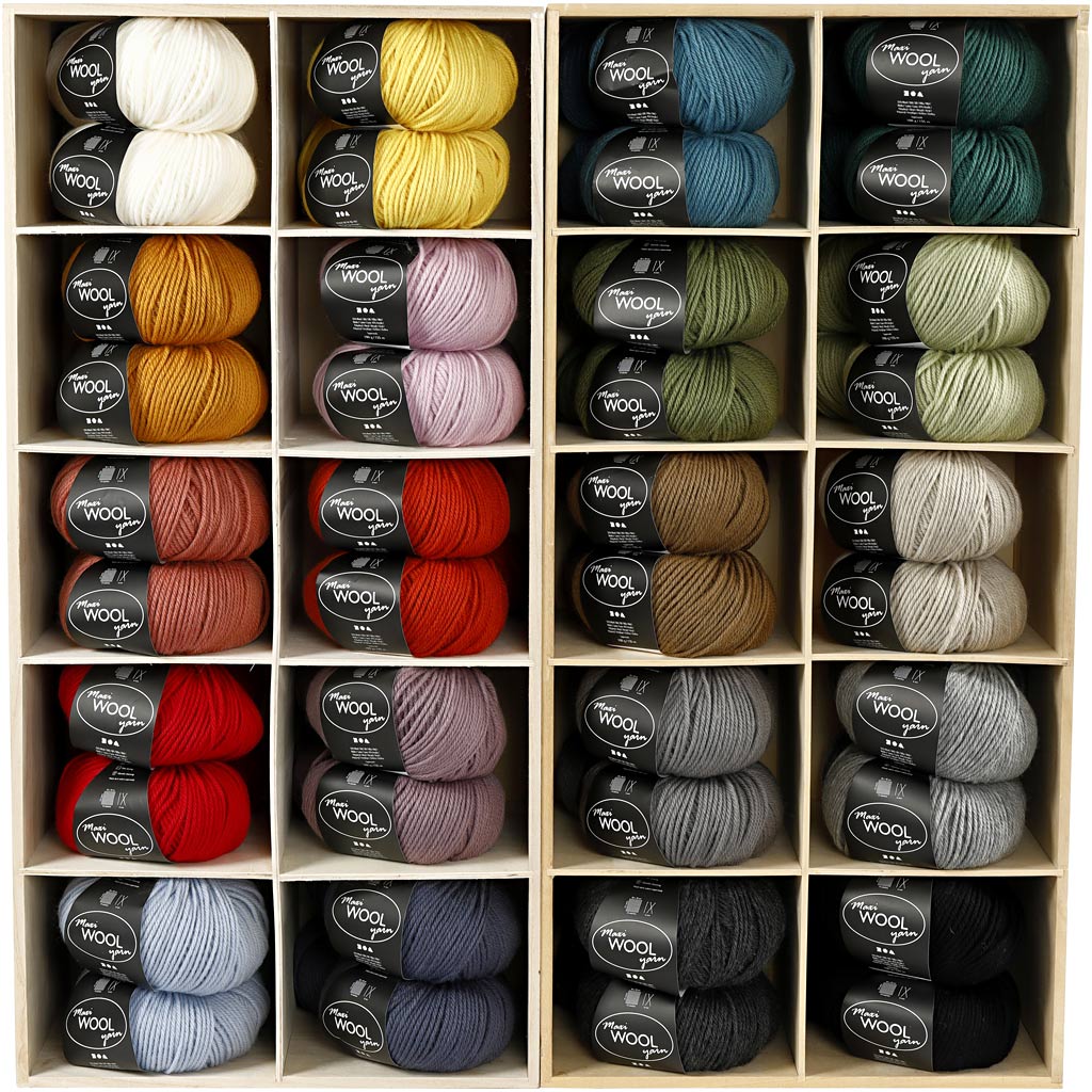 Creativ company wool yarn, length 125 m, various colors, 20x10 ball, 1 box