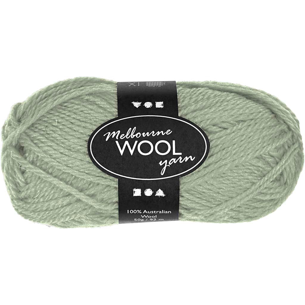 Creativ company melbourne wool yarn, l: 92 m, light green, 50 g 1 ball