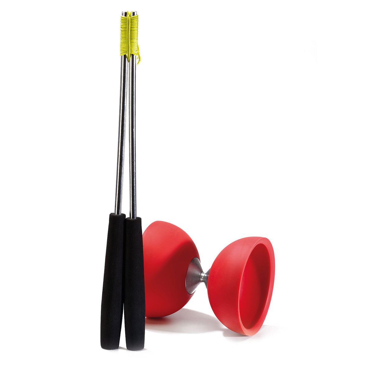Diabolo en caoutchouc eureka avec bâtons en aluminium - rouge