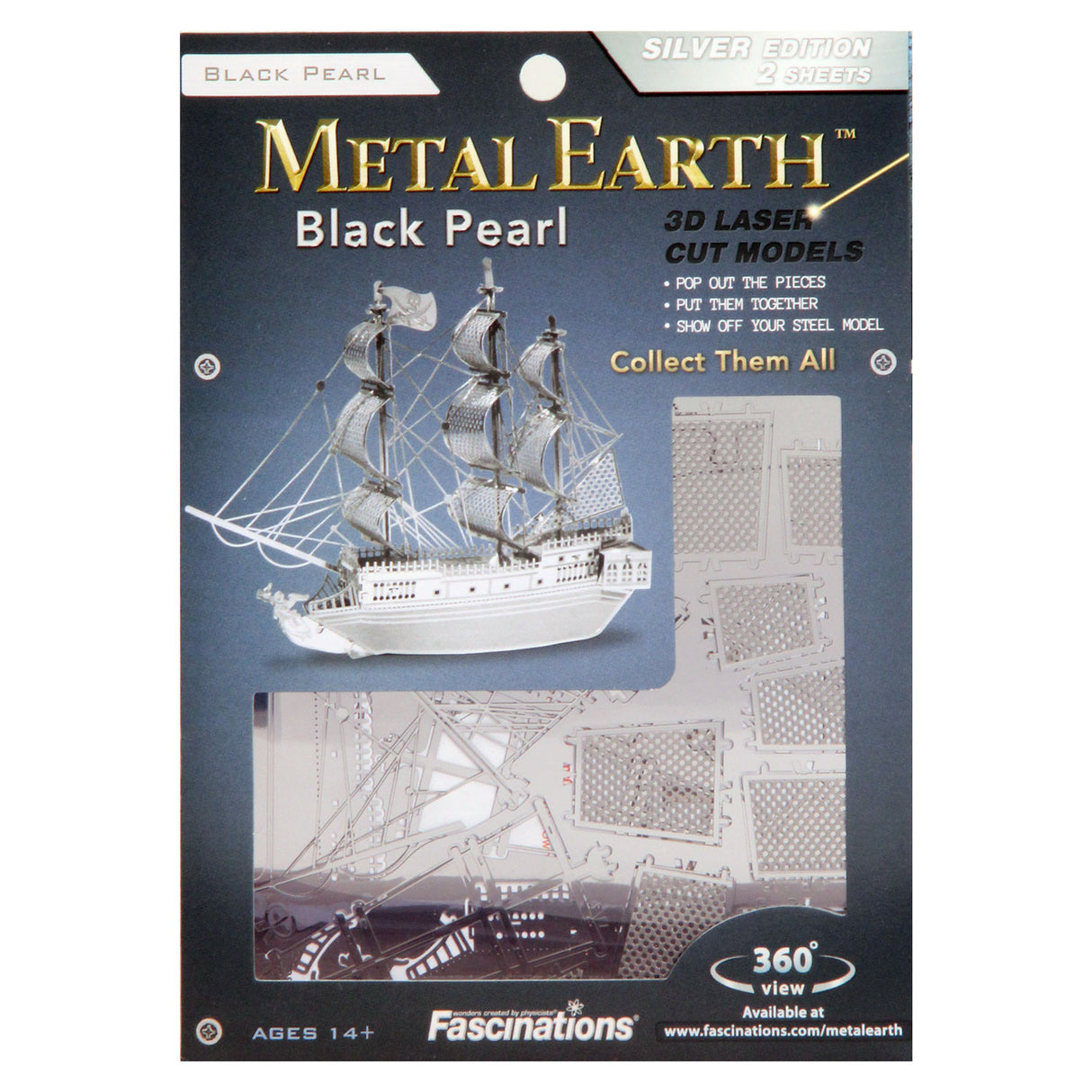 Eureka metal terra pirata navio preto pérola prata edição