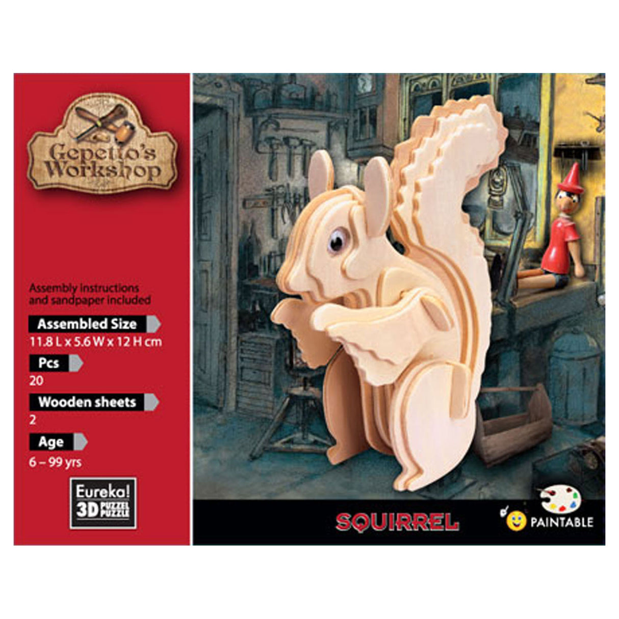 Gepettos Workshop -Holzkit 3D - Eichhörnchen