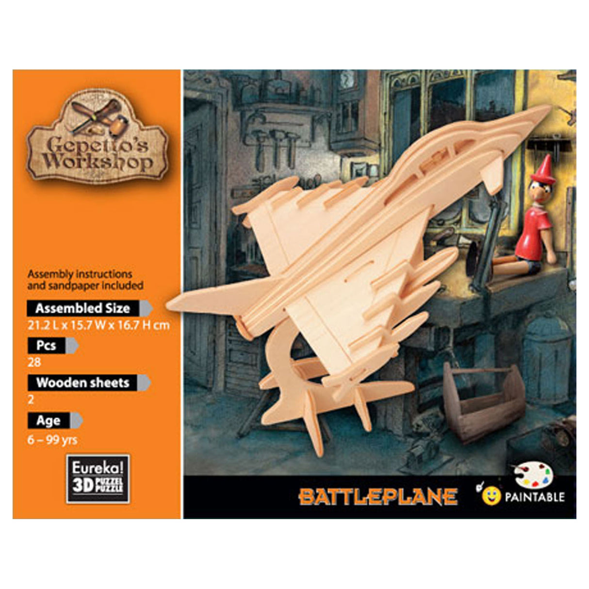 Gepetto's workshop wooden kit 3D - fighter jet