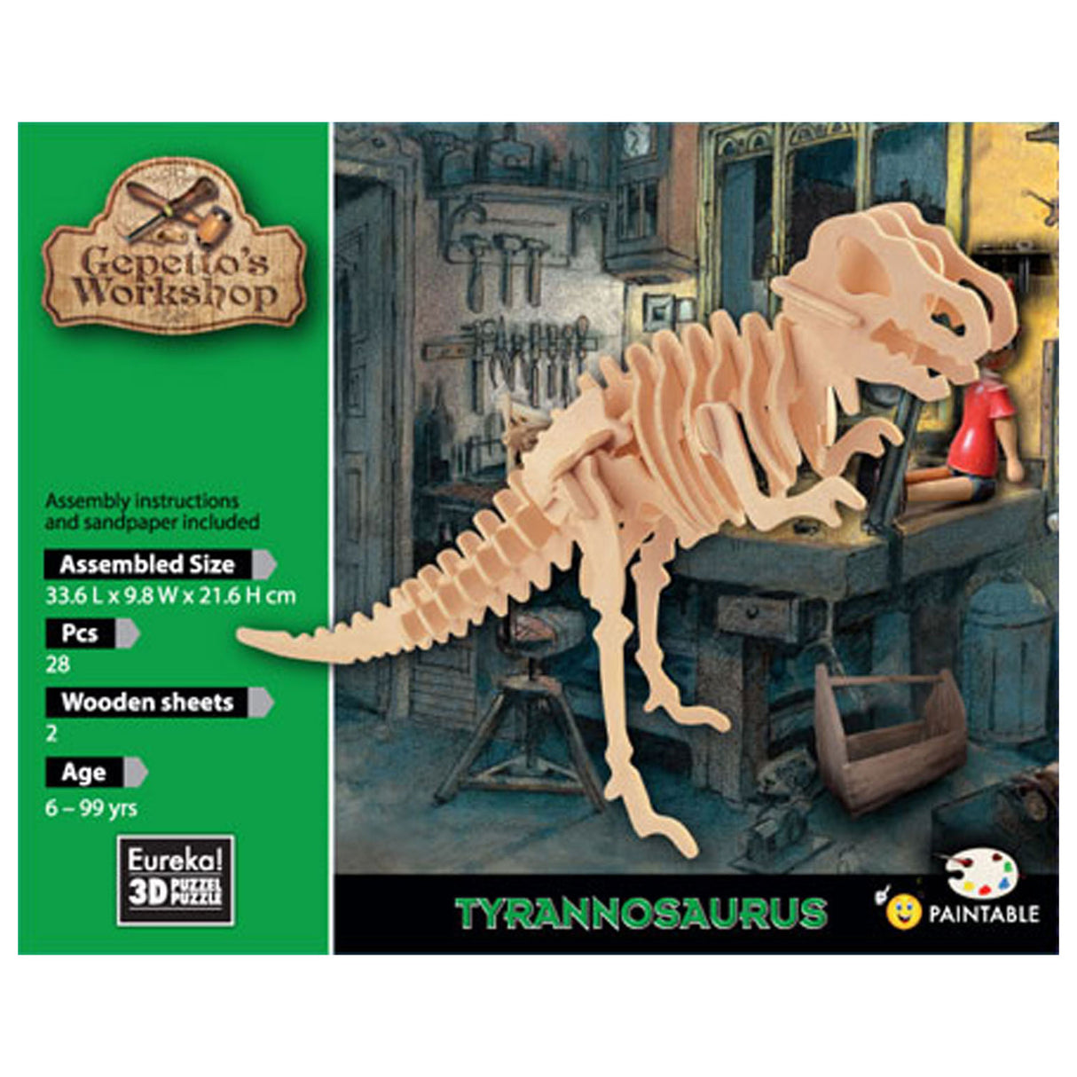 Kit de madeira 3D - Tyrannosaurus