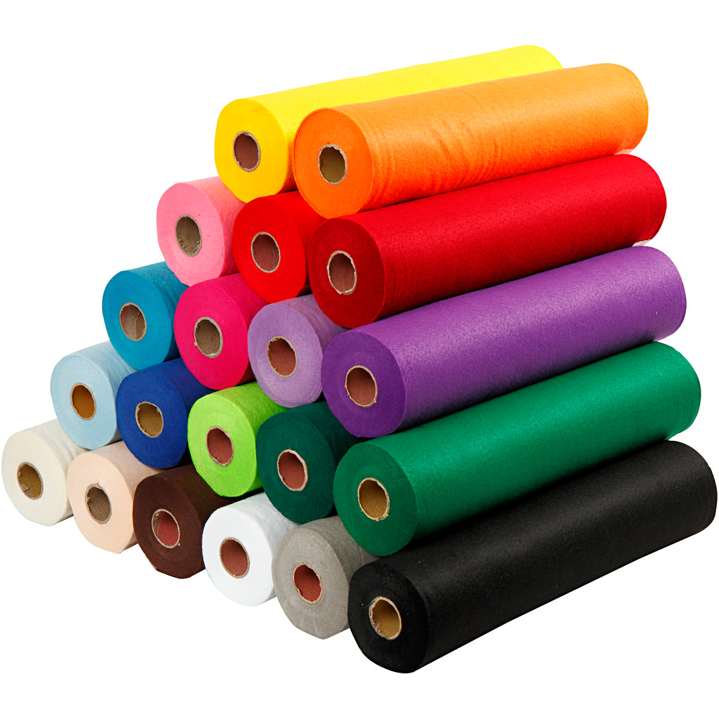 Creativ company hobbyvilt, b: 45 cm, dikte 1,5-2 mm, 180-200 gr, diverse kleuren, 20x5 m 1 doos