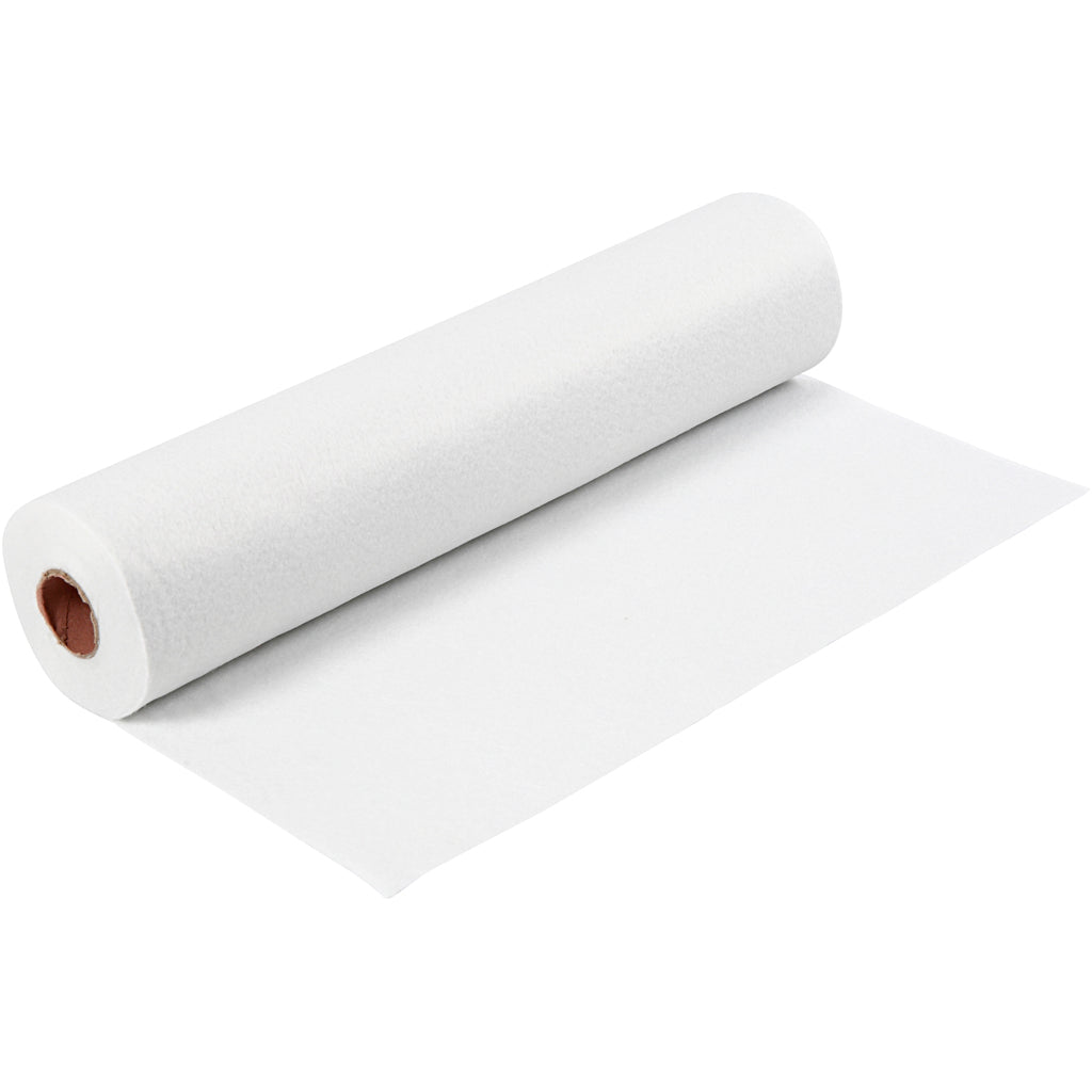 Creativ company hobby felt, w: 45 cm, thickness 1.5-2 mm, 180-200 g, white, 5 m 1 roll