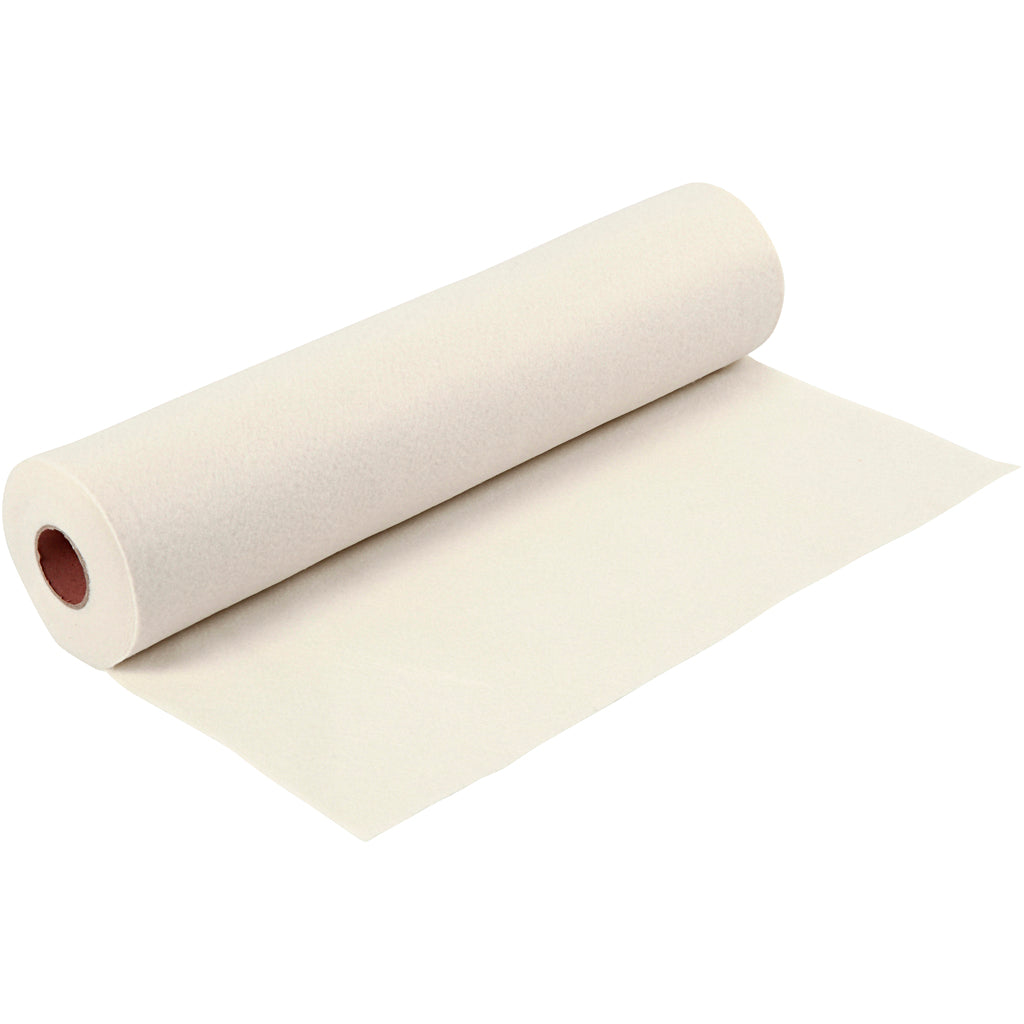 Creativ company hobby felt, w: 45 cm, thickness 1.5-2 mm, 180-200 gr, off-white, 5 m 1 roll