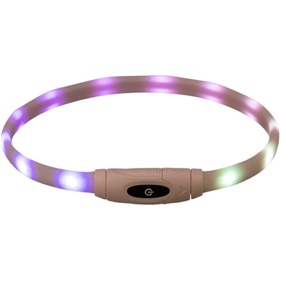 Trixie Light Up Dog Collar USB Silicone Rechargeable Multi-Colored