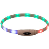 Trixie Light Up Dog Collar USB Silicone Rechargeable Multi-Colored