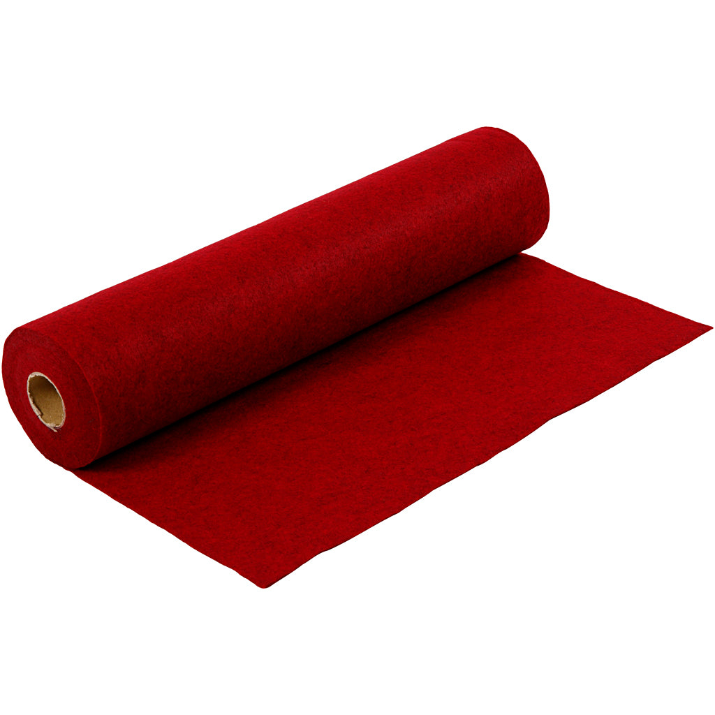 Creativ company hobby felt, W: 45 cm, thickness 1.5-2 mm, mottled, 180-200 gr, red, 5 m 1 roll