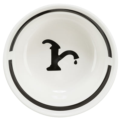 Trixie dog water bowl ceramic white black