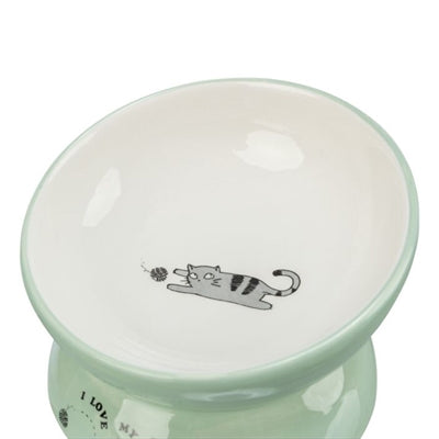 Trixie food bowl drinking bowl cat raised ceramic sage white