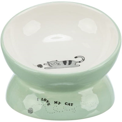 Trixie food bowl drinking bowl cat raised ceramic sage white