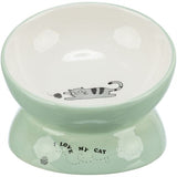 Trixie food bowl drinking bowl cat raised ceramic sage white