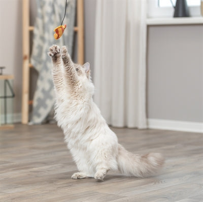 Trixie cat fishing rod fish plastic plush