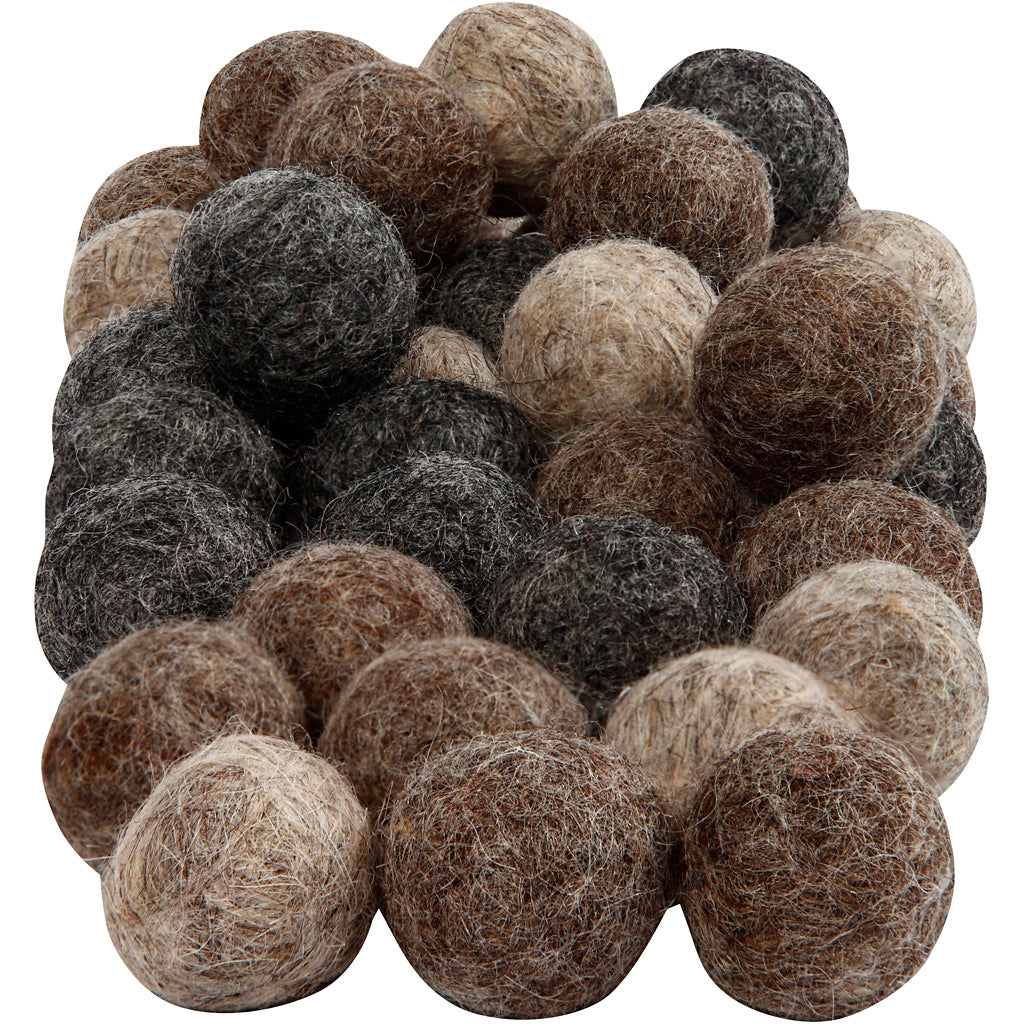 Creativ company wol kralen, d 20 mm, naturel, 64 stuk 1 doos