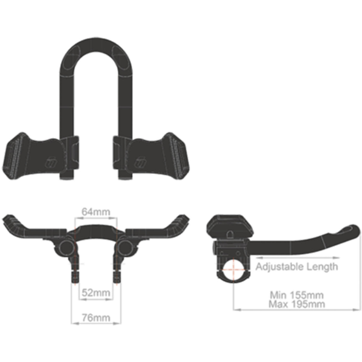 Controltech - falcon triathlon tt clip-on mini aluminium
