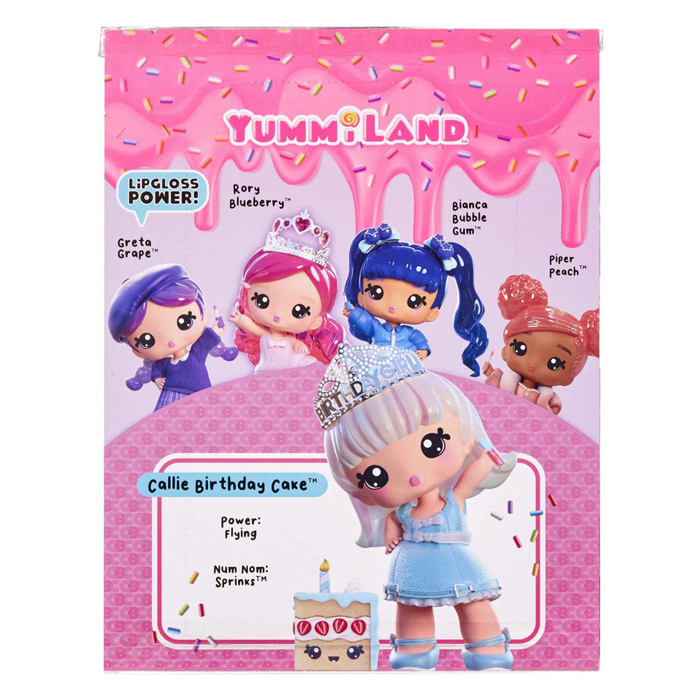 Mga entertainment yummiland lip gloss doll with pet - callie birthday cake