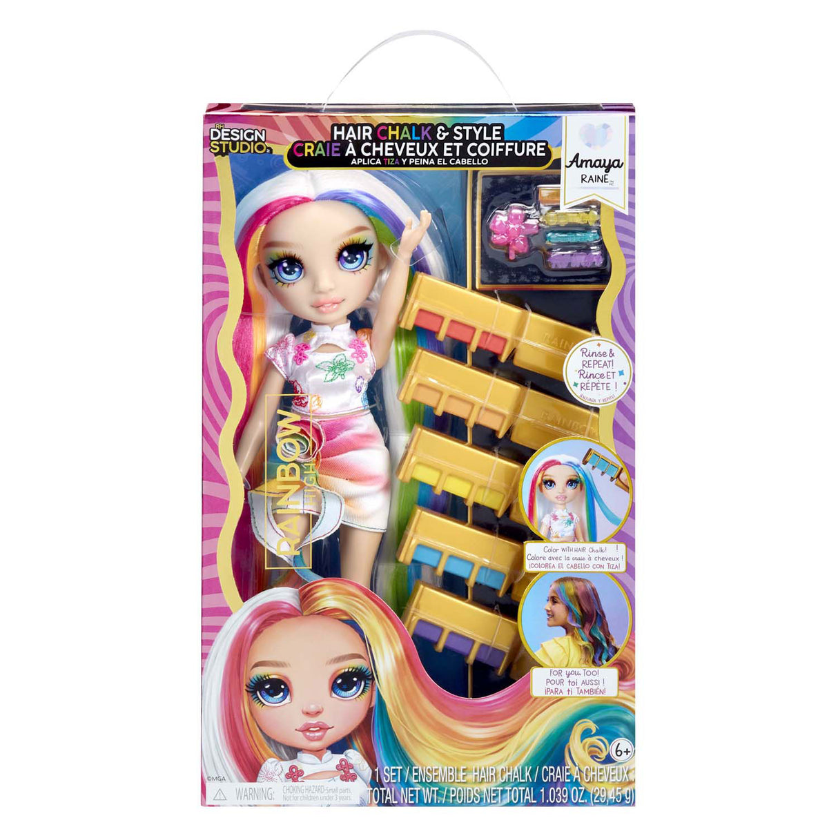 MGA Entertainment Rainbow High Fashion Doll With Hair Chalk - Amaya Regenboog