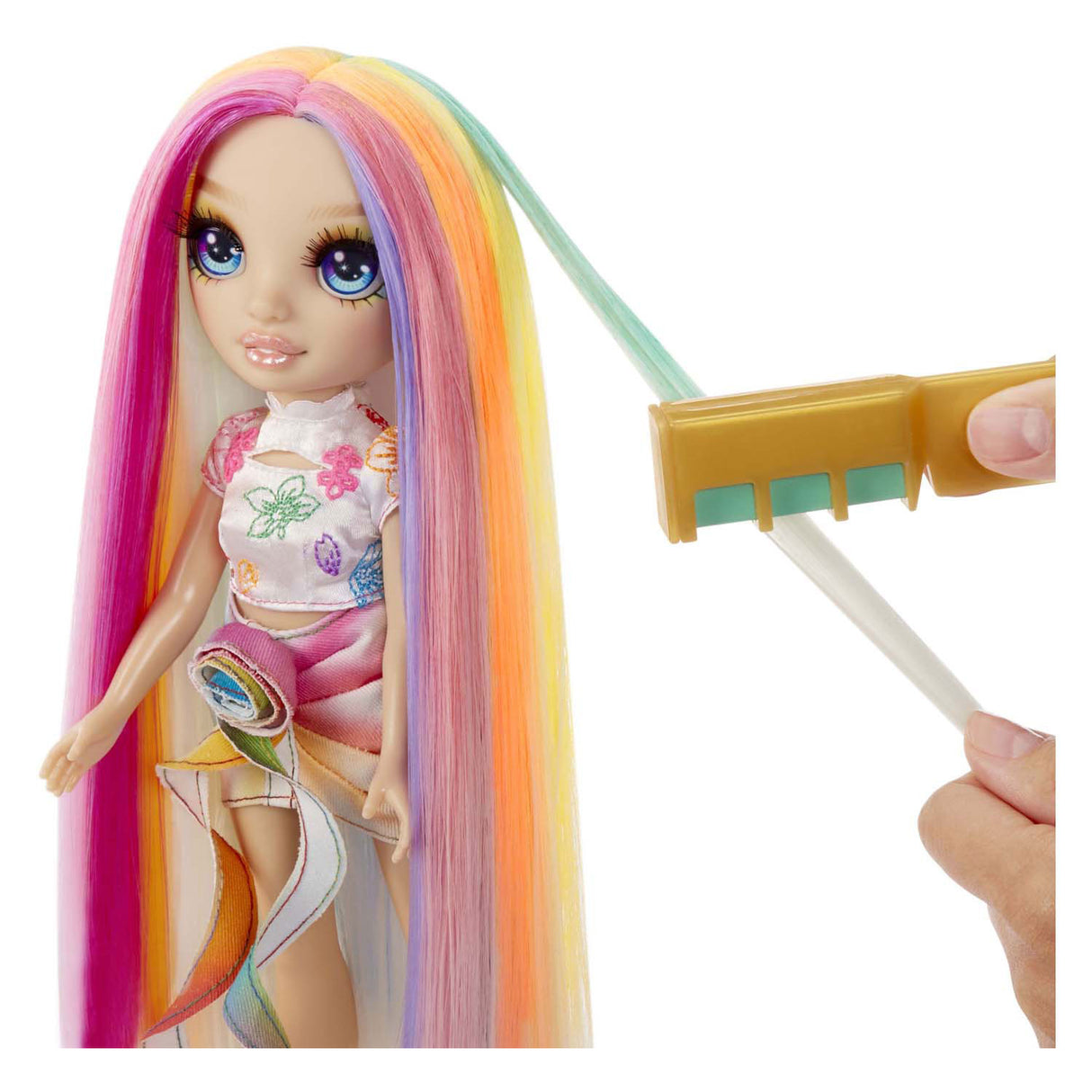 MGA Entertainment Rainbow High Fashion Puppe mit Haarkreide - Amaya Regenboog