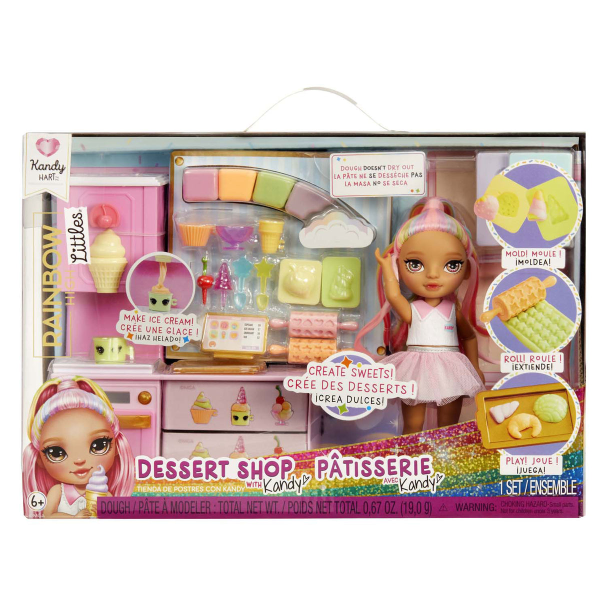 Mga entertainment rainbow high pop small dessert shop with kandy play set