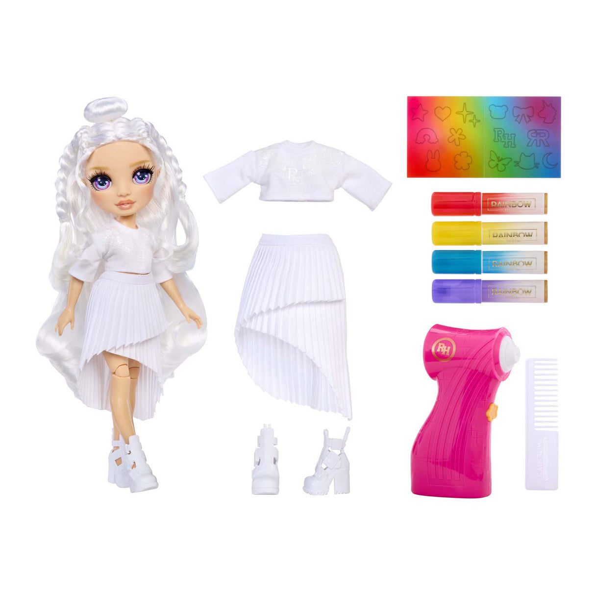 Mga Entertainment Rainbow High Air Brush schafft Modepop – lila Augen