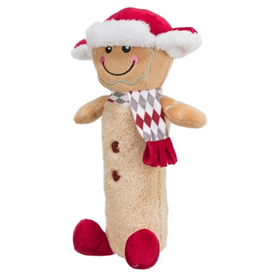 Trixie Xmas Gingerkoekman with a bottle of plush