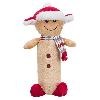 Trixie Xmas Gingerkoekman with a bottle of plush